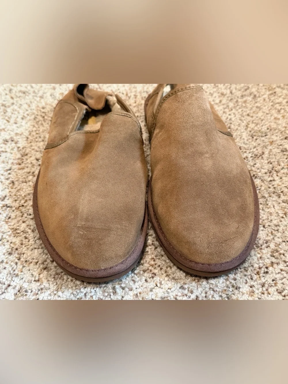 UGG Cooke Men 9 Chestnut Suede Slip On Slippers Loafers 1013485 Collapsible Heel